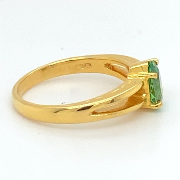 Tsavorite Garnet 1.22ct Solid 18K Yellow Gold Ring - Picture 5 of 8